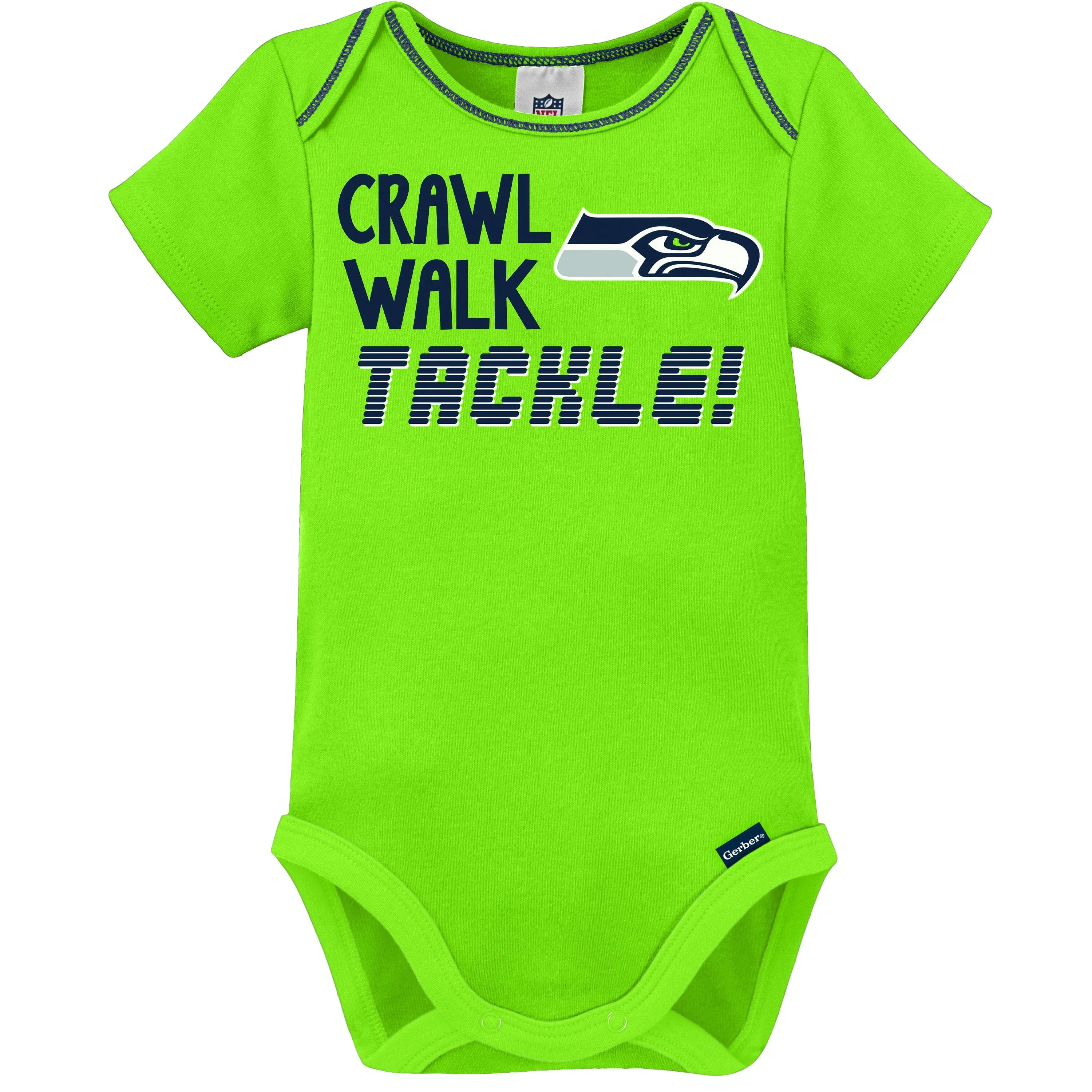 3-Pack Baby Boys Seahawks Short Sleeve Bodysuits