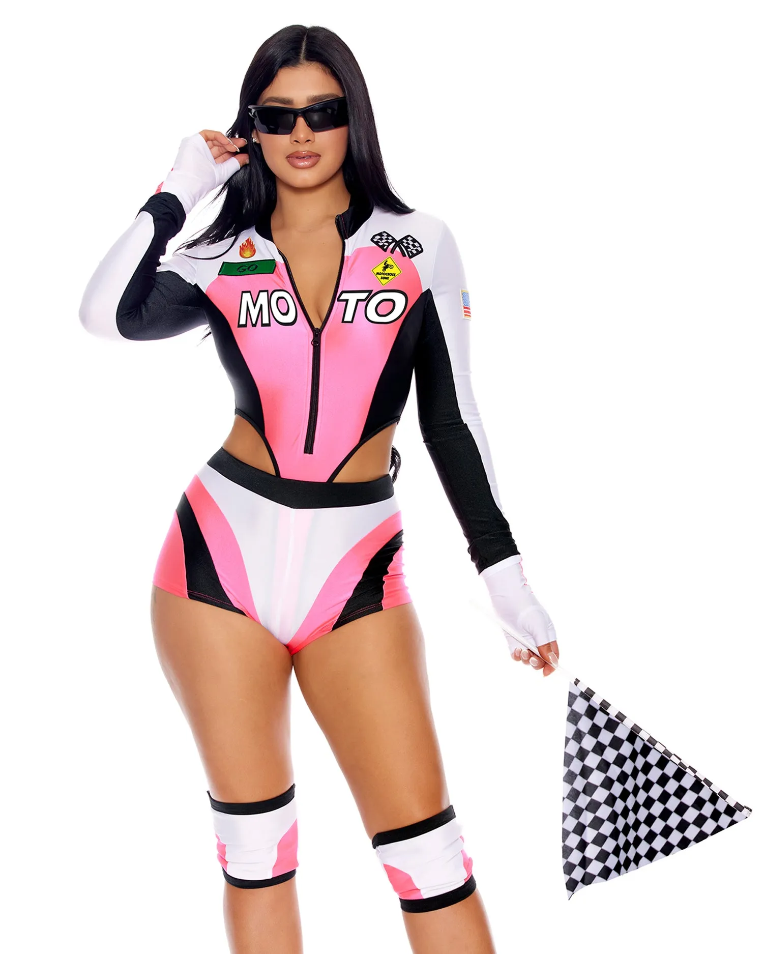 5pc Pink Moto Mami Costume