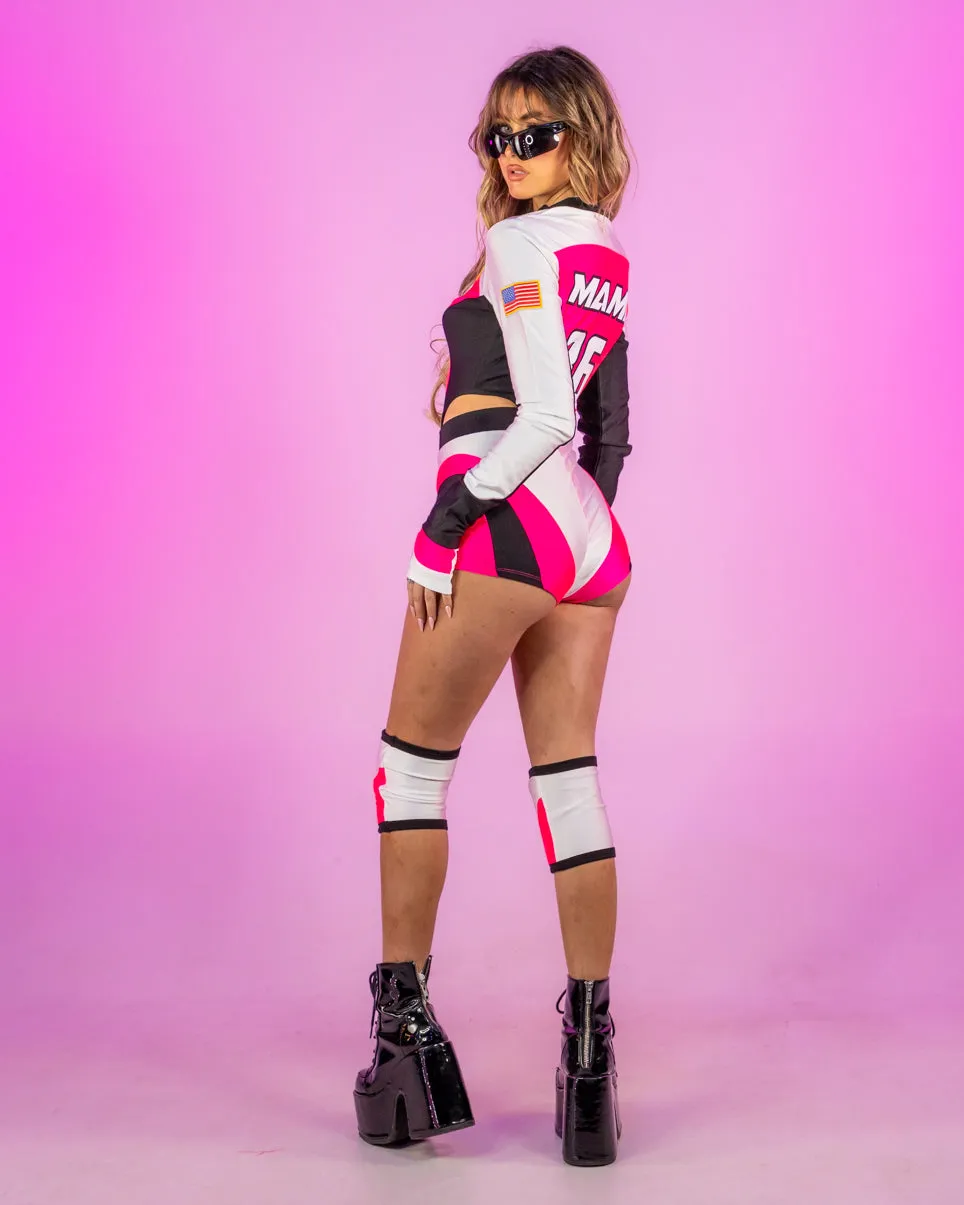 5pc Pink Moto Mami Costume