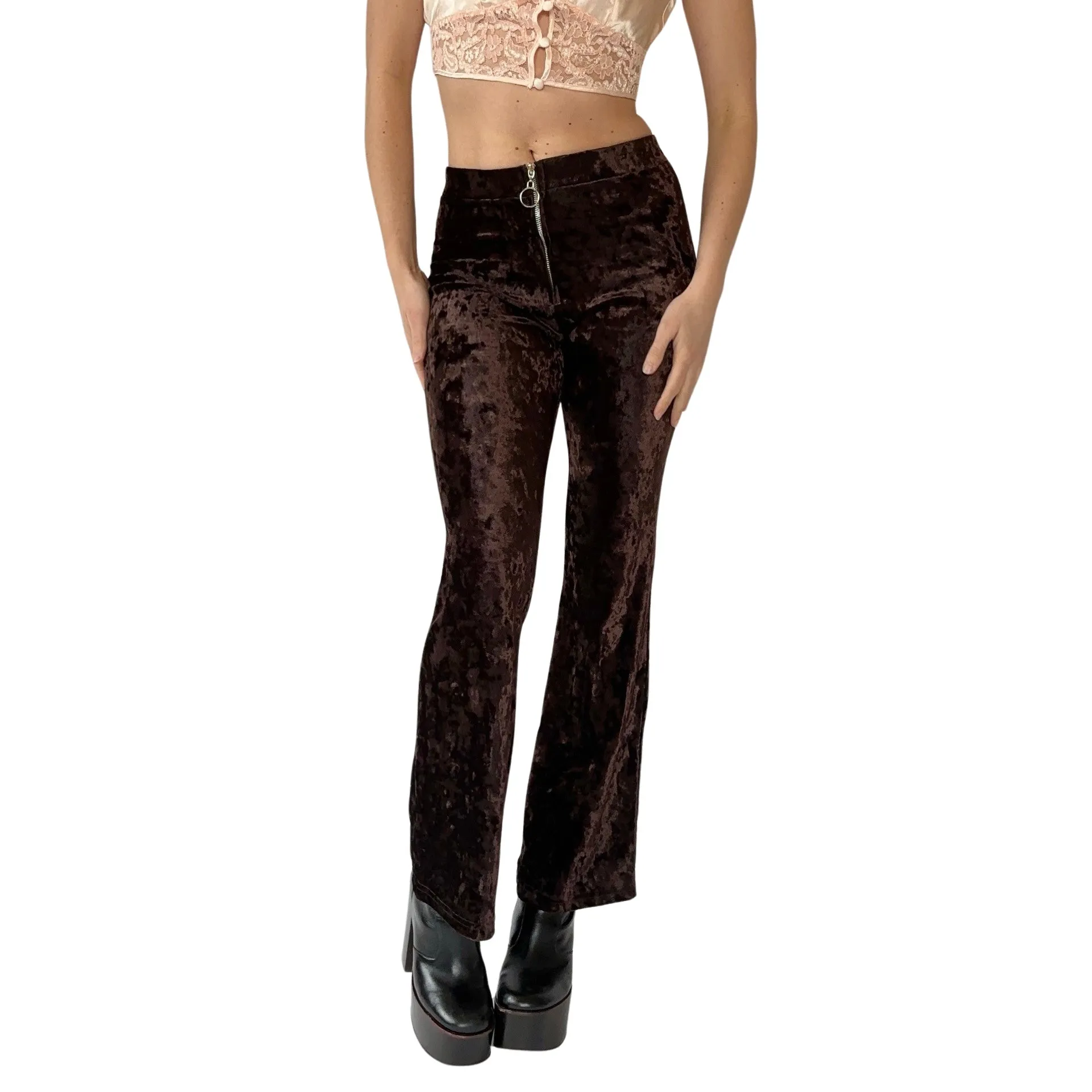 90s Crushed Velvet Flares (S)