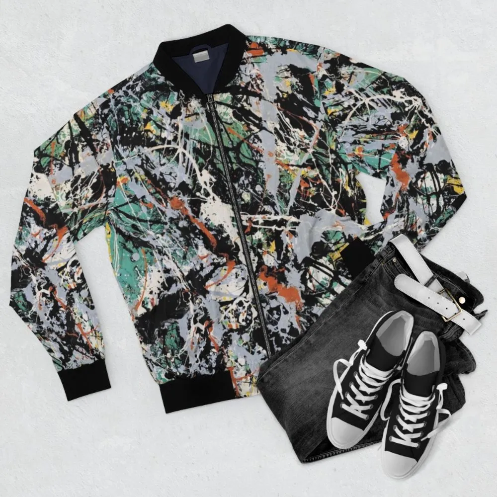 Abstract Bomber Jacket - Jackson Pollock Inspired Art