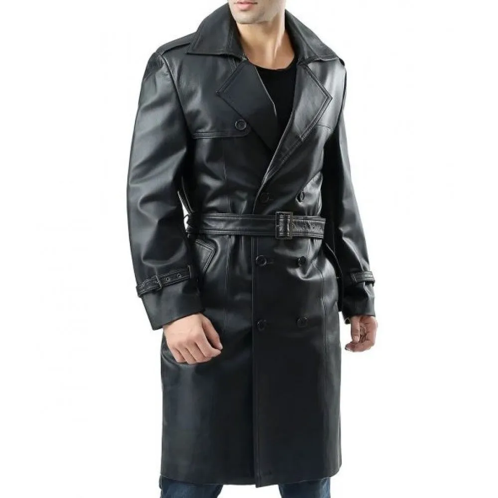 Adam Lambert Double Breasted Black Trench Coat