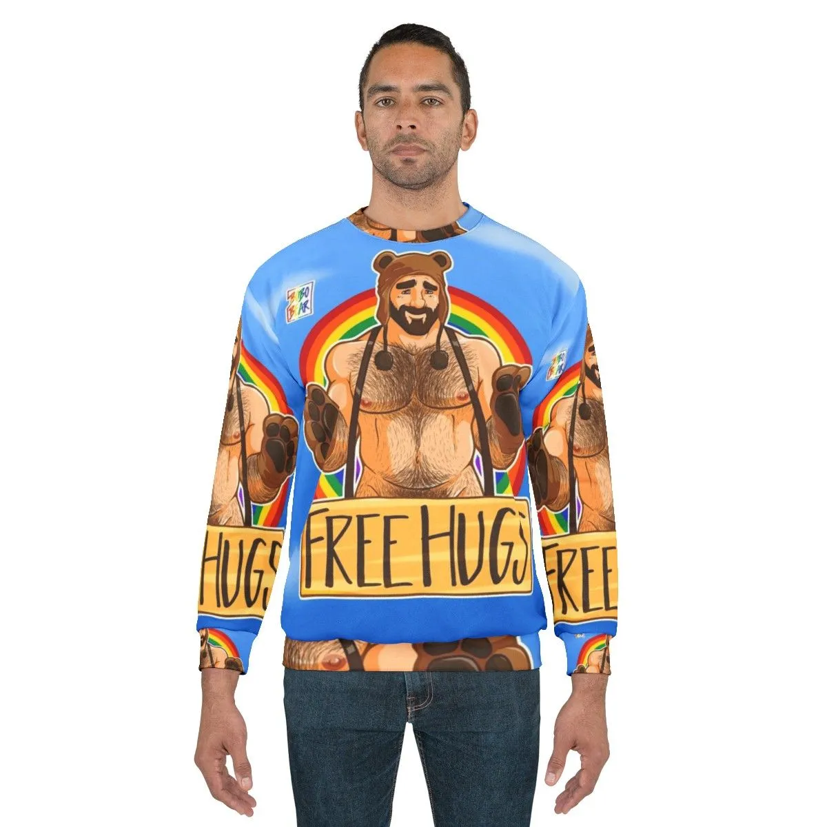 Adam Likes Hugs Gay Pride Sweatshirt for the Bear Community