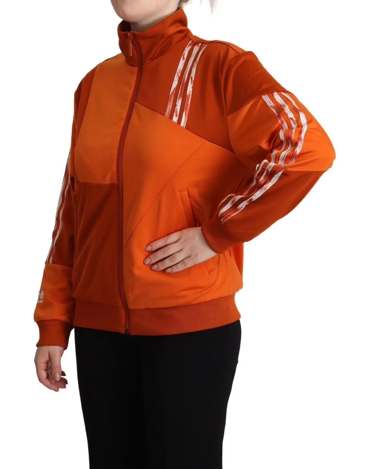 Adidas Orange Long Sleeves Full Zip Jacket