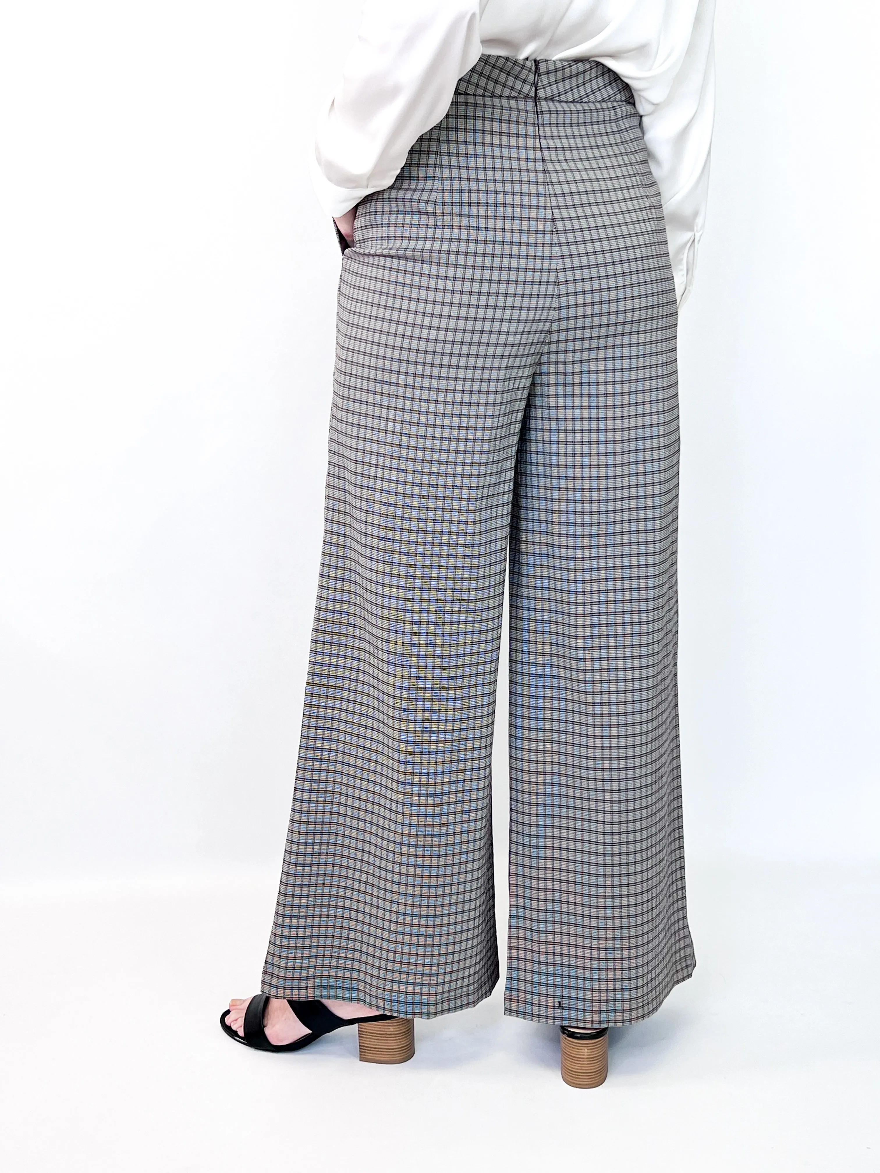 Alex - Wide Leg Plaid Pants