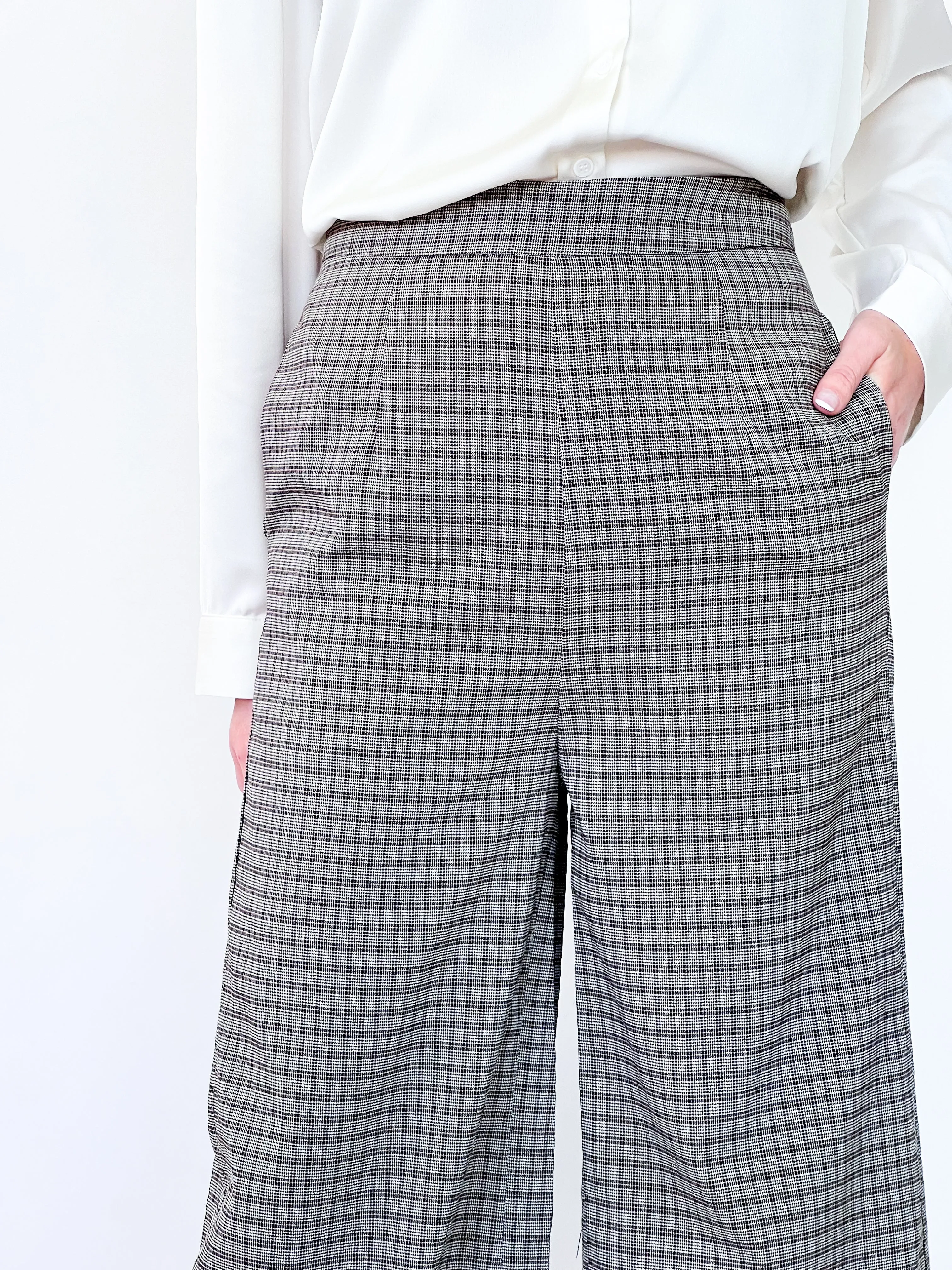 Alex - Wide Leg Plaid Pants