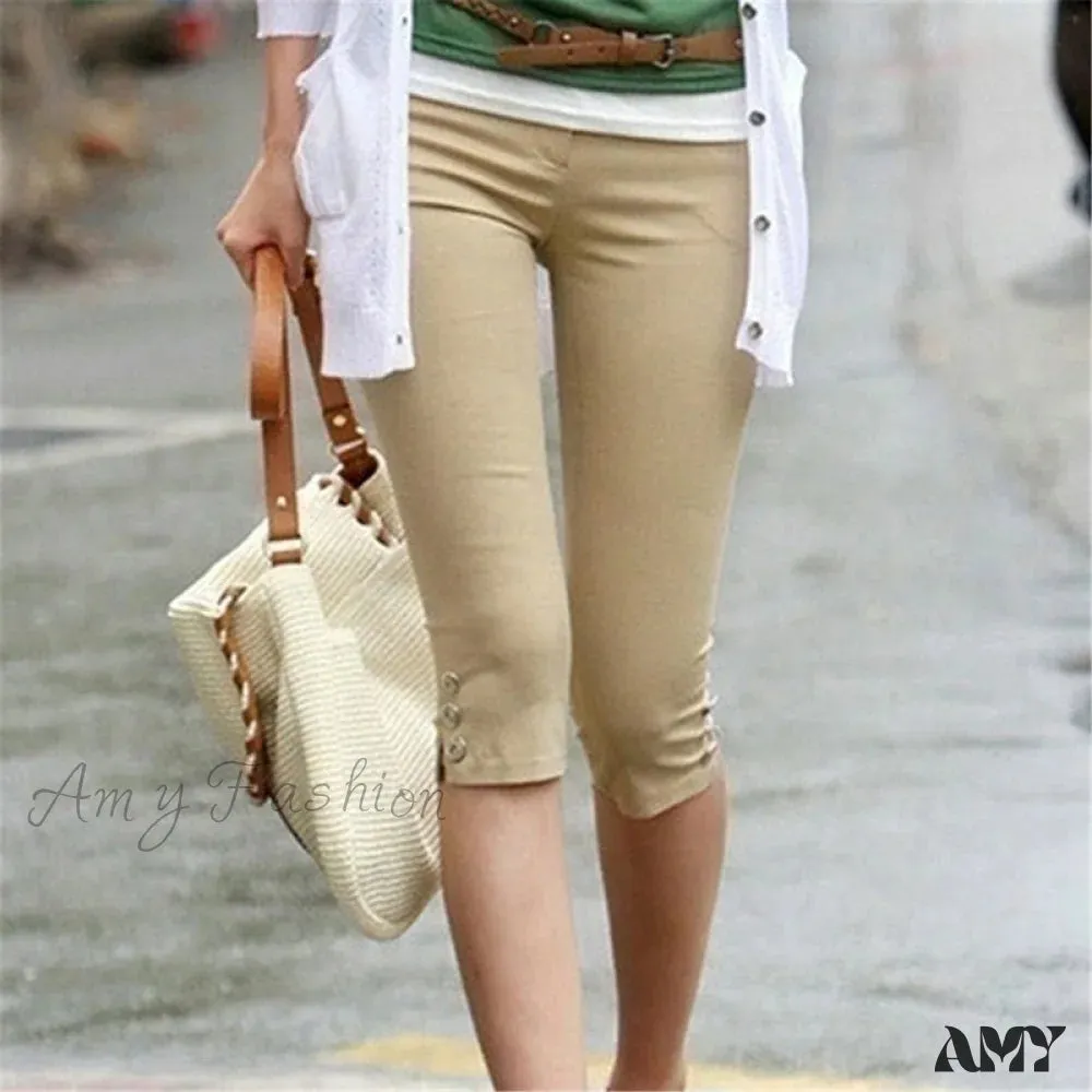 Amy Fashion - High Waist Elastic Plus Size Pants