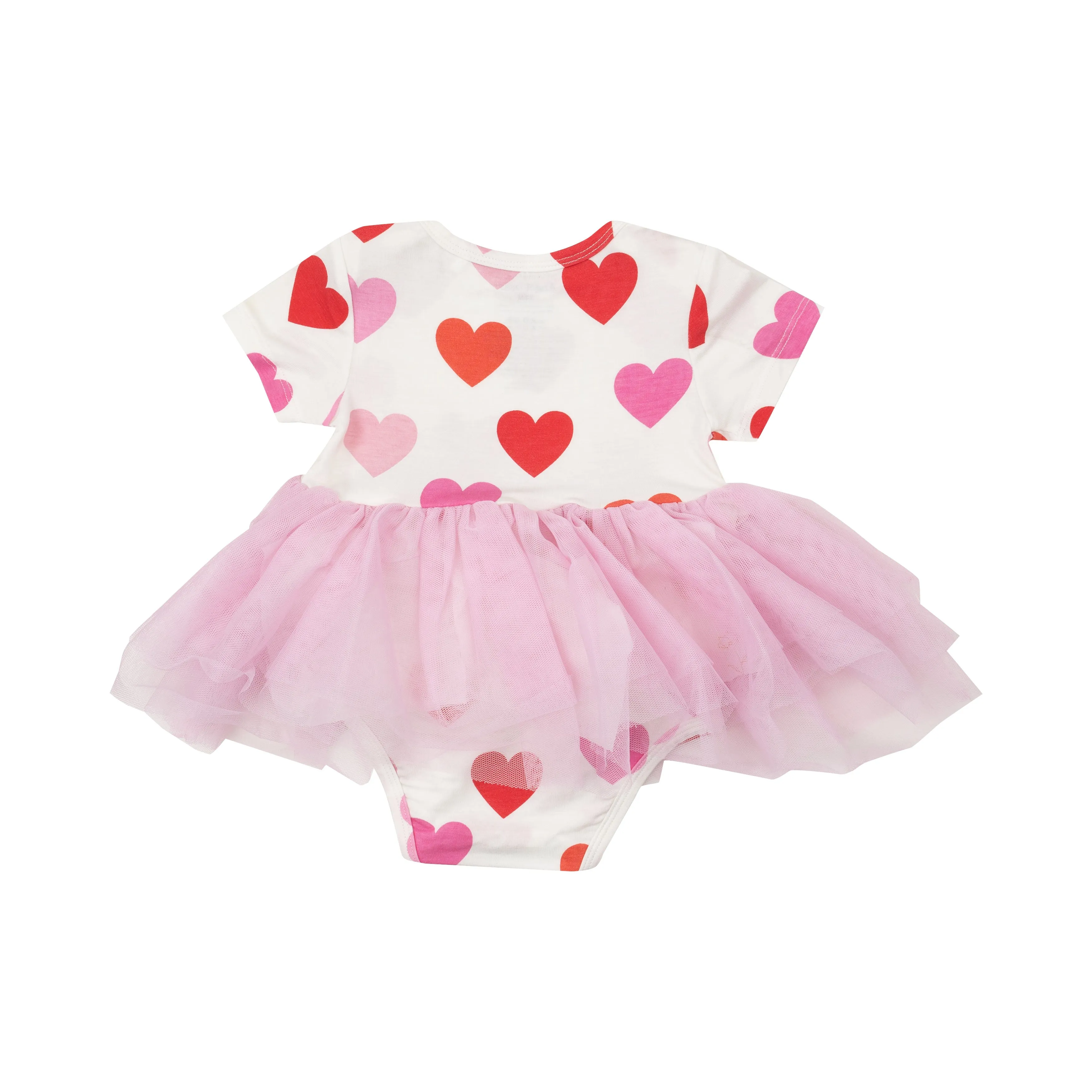 Angel Dear Bamboo Valentine's Day Hearts Twirly S/S Tutu Bodysuit Dress