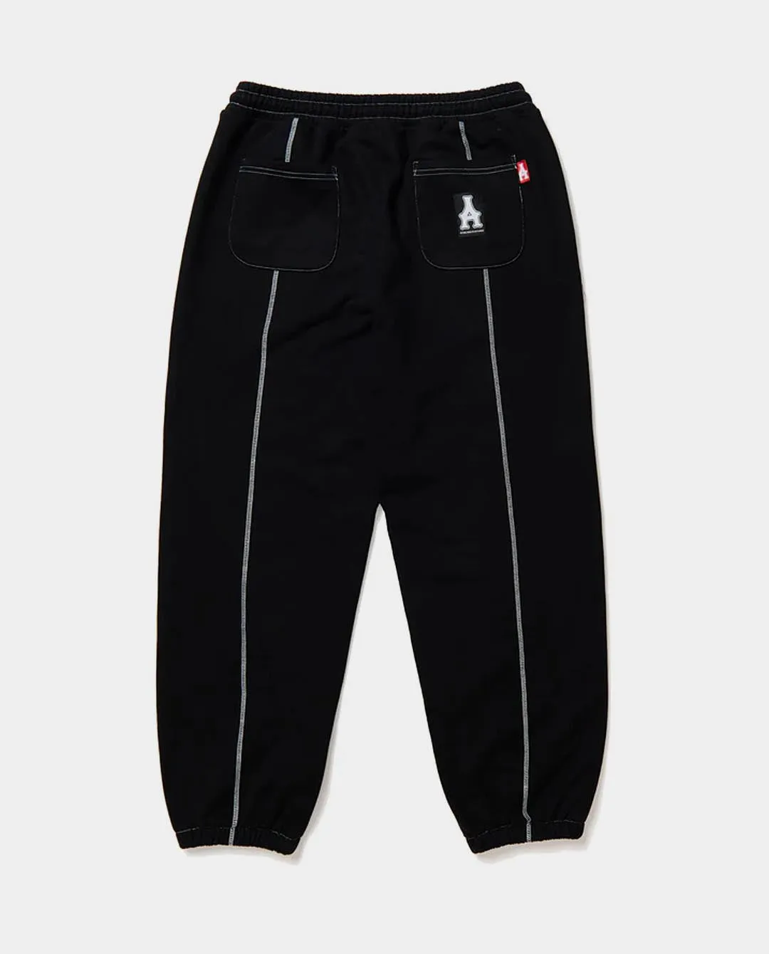 Arcade - Script Contrast Stitched Overlock Joggers - Black