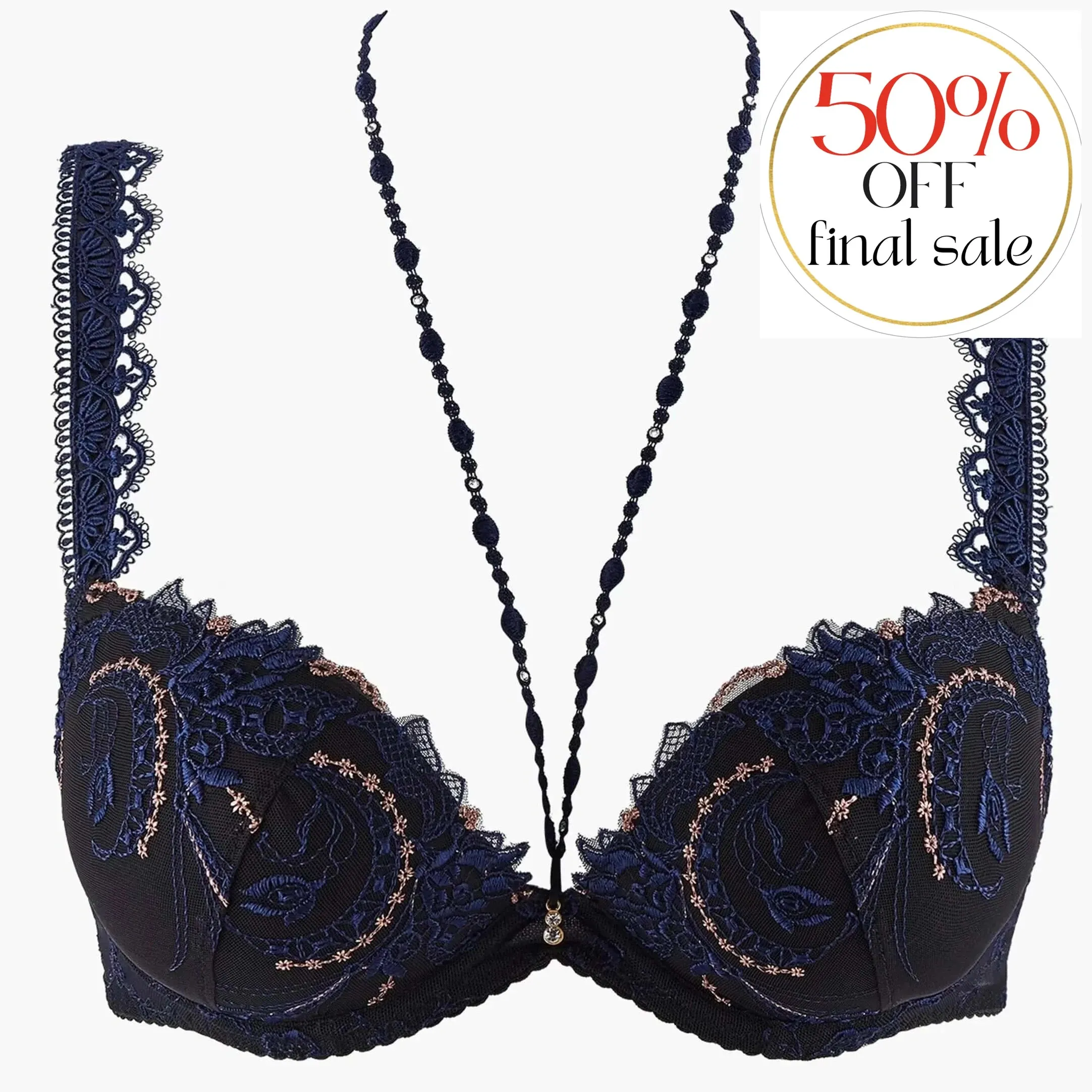 Aubade Amour Precieux Moulded Push Up Bra in Cosmic Blue UDN08