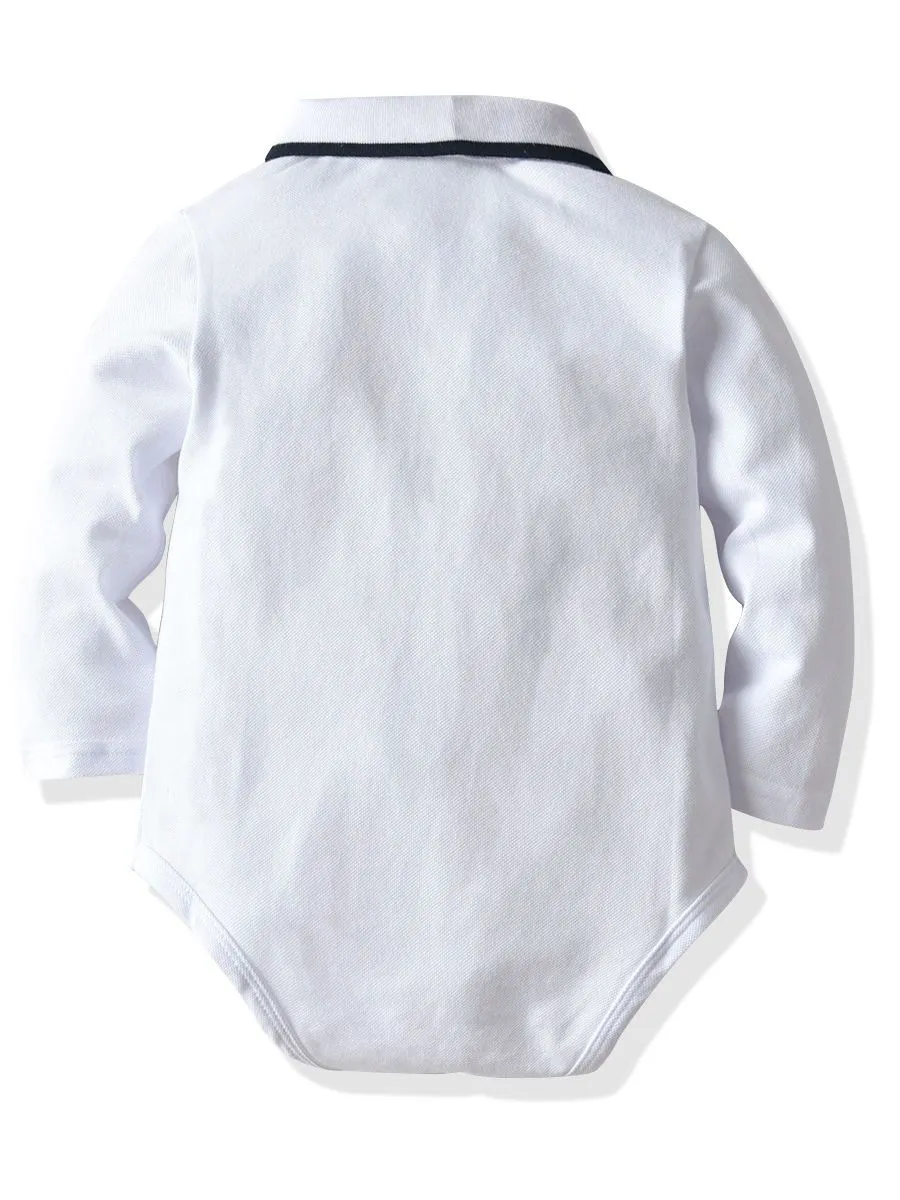 Autumn 2-Piece Baby Boys Bow Tie Romper