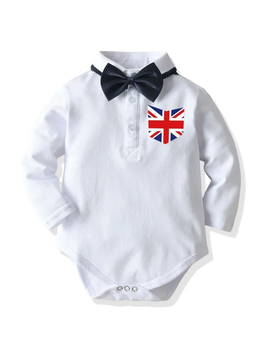 Autumn 2-Piece Baby Boys Bow Tie Romper