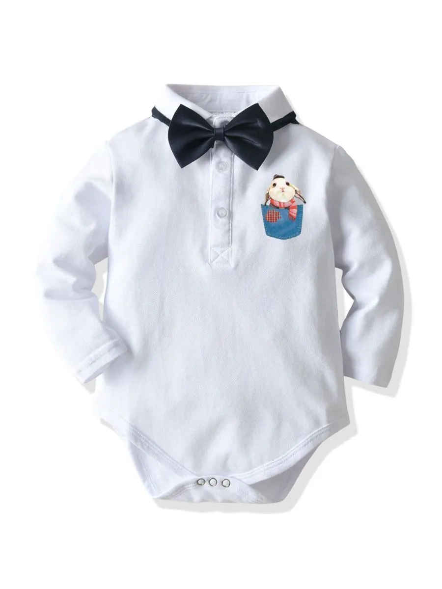 Autumn 2-Piece Baby Boys Bow Tie Romper