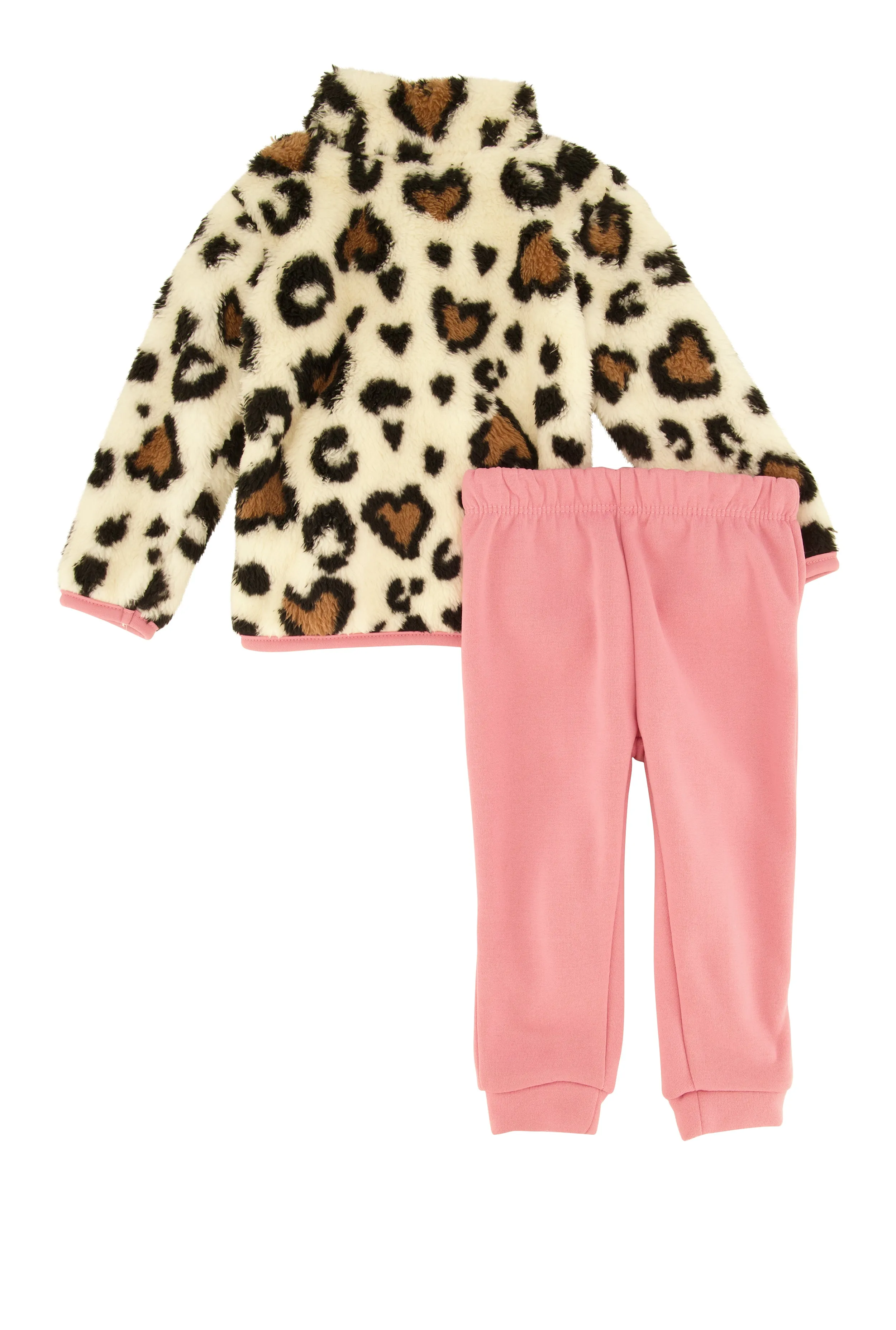 Baby Girls 12-24M Leopard Sherpa Jacket and Joggers