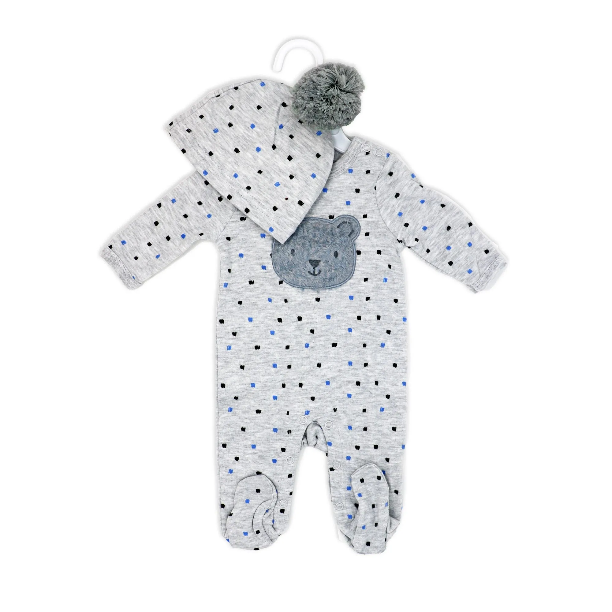 Baby's Boy's Coverall Bodysuit with Hat - Bear