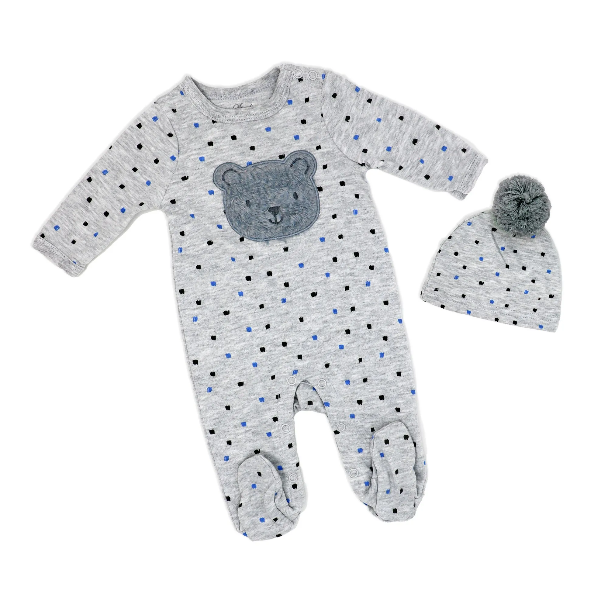 Baby's Boy's Coverall Bodysuit with Hat - Bear