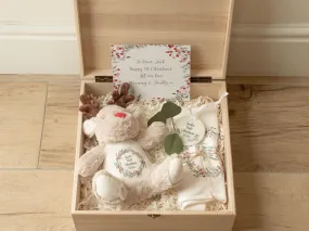 Babys First Christmas Gift Set, Personalised First Christmas Gift Box, Baby 1st Christmas Gift, Baby Xmas Keepsake, Wooden Engraved Box,