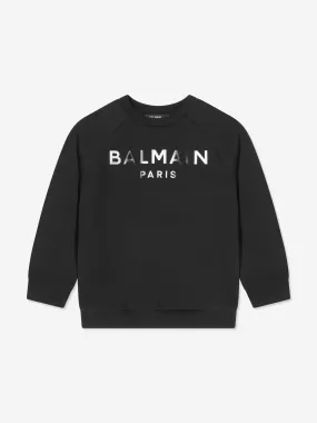 Balmain Boys Logo Print Sweatshirt in Black