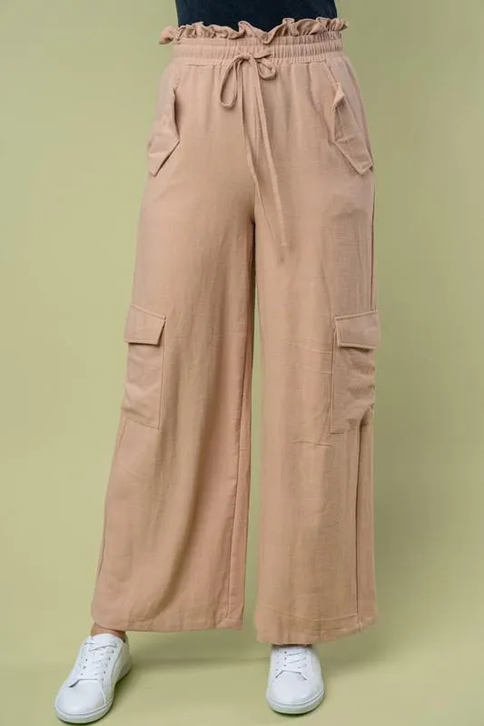 Beige High Waist Pants