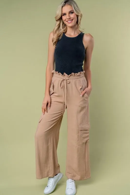 Beige High Waist Pants