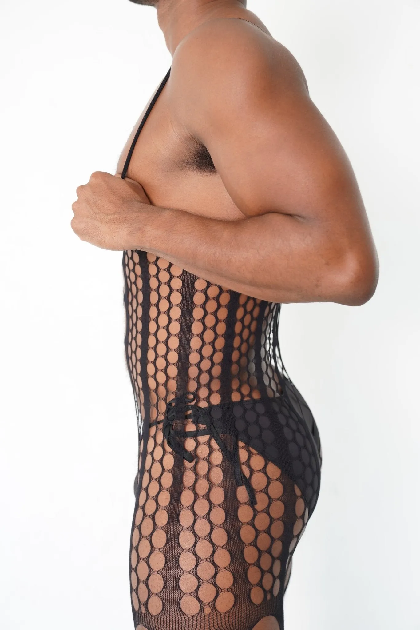 Black Garter Fishnet Bodysuit