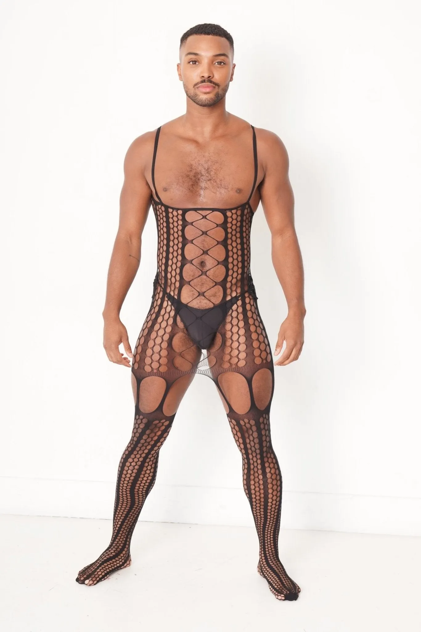 Black Garter Fishnet Bodysuit