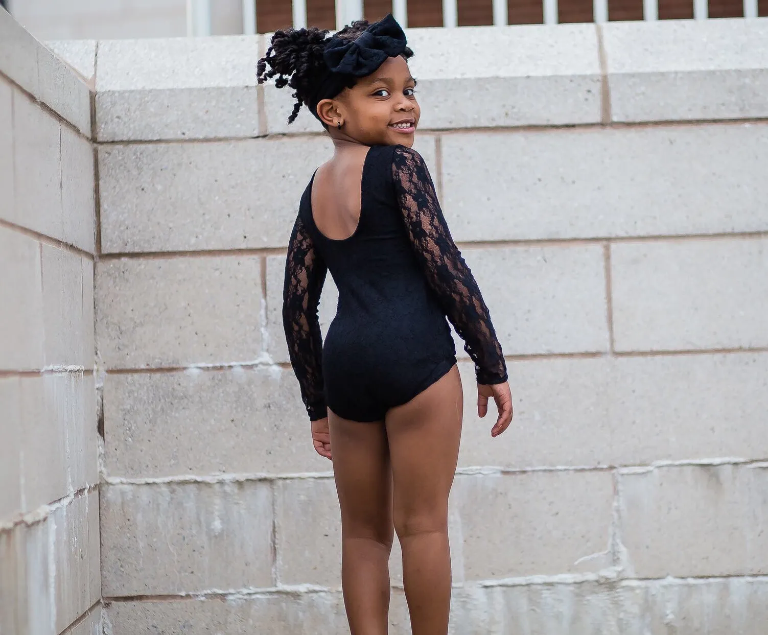 Black Lace Leotard for Girls