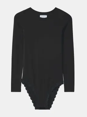 Black long sleeved bodysuit