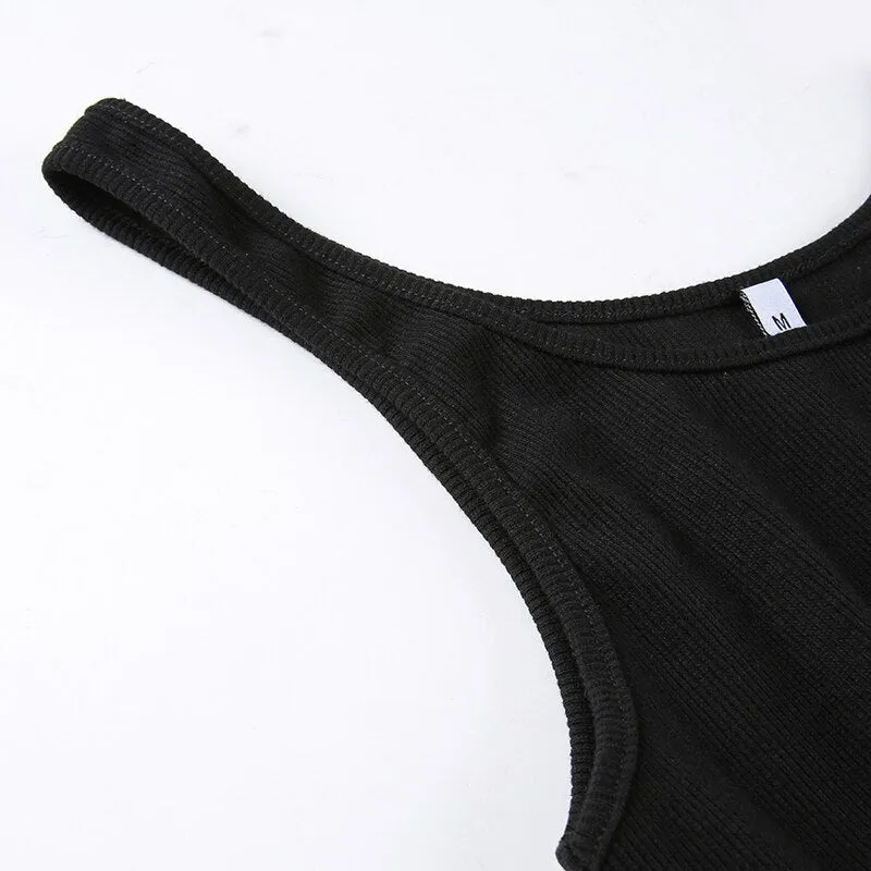 Black Ribbed Knitted High Waist Bodysuit