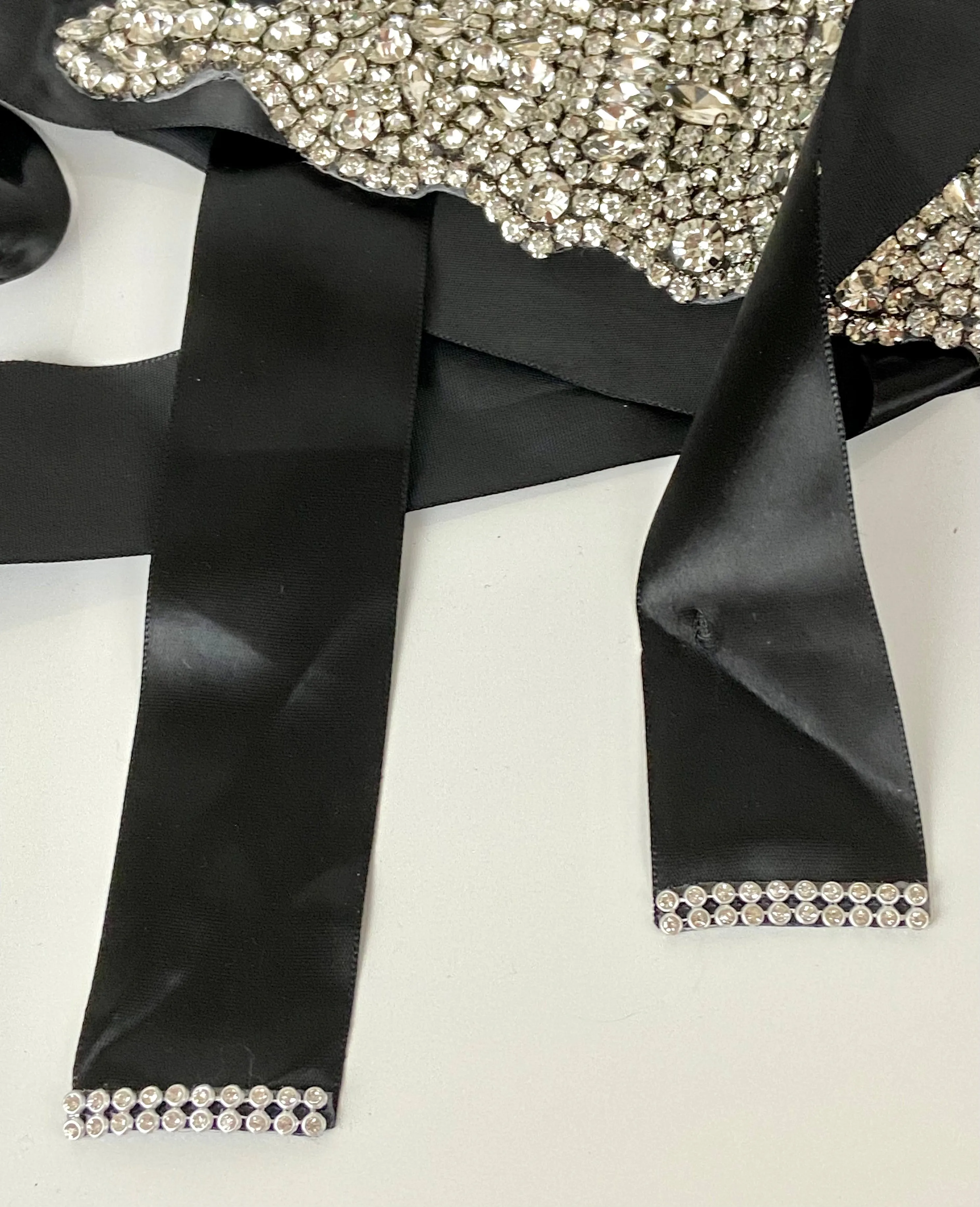 BLACK SATIN AND RHINESTONE
COCKTAIL SASH