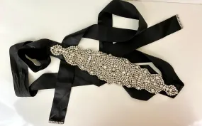 BLACK SATIN AND RHINESTONE
COCKTAIL SASH