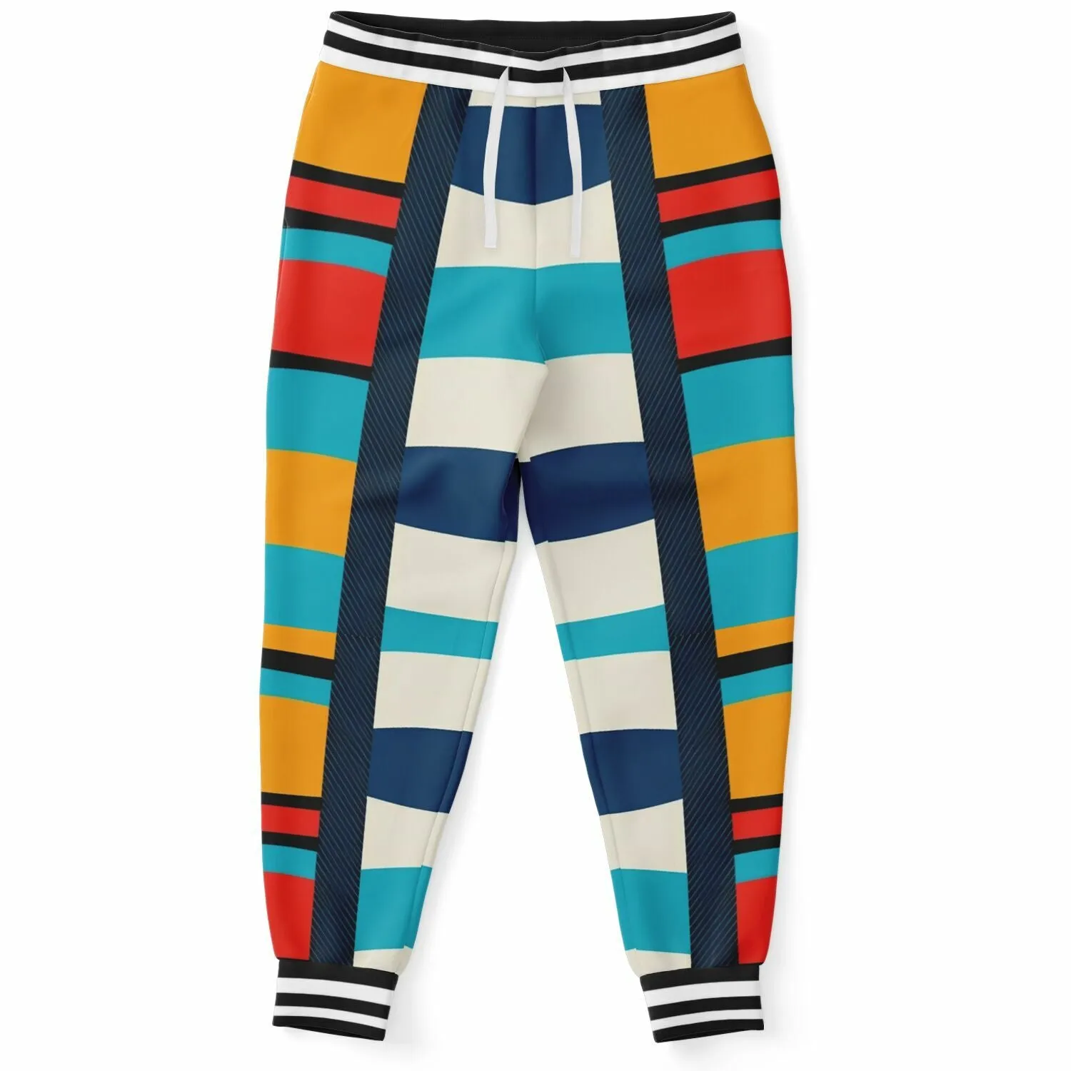 Blue Regatta Stripe Eco-Poly Unisex Joggers