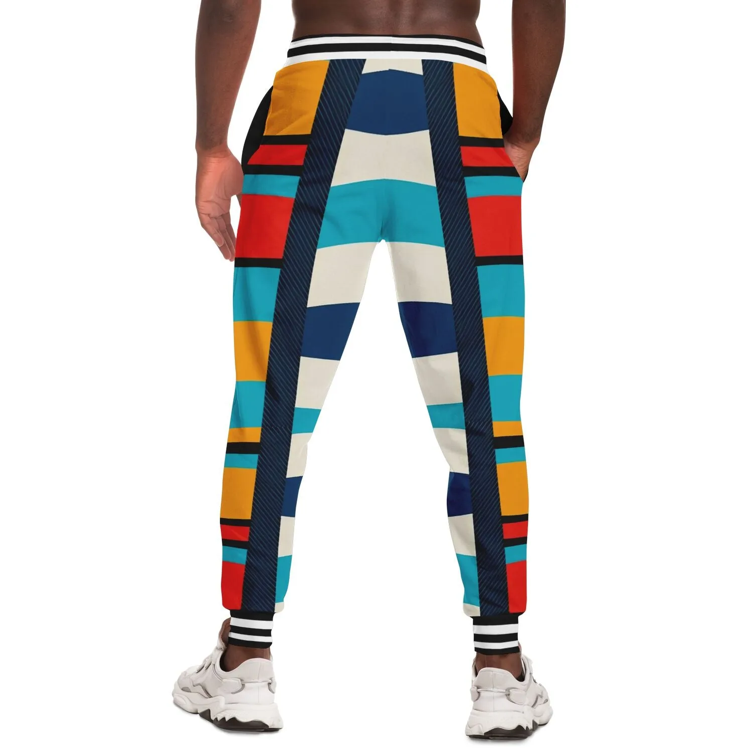 Blue Regatta Stripe Eco-Poly Unisex Joggers