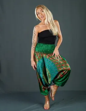 Boho Festival Green Harem Pants