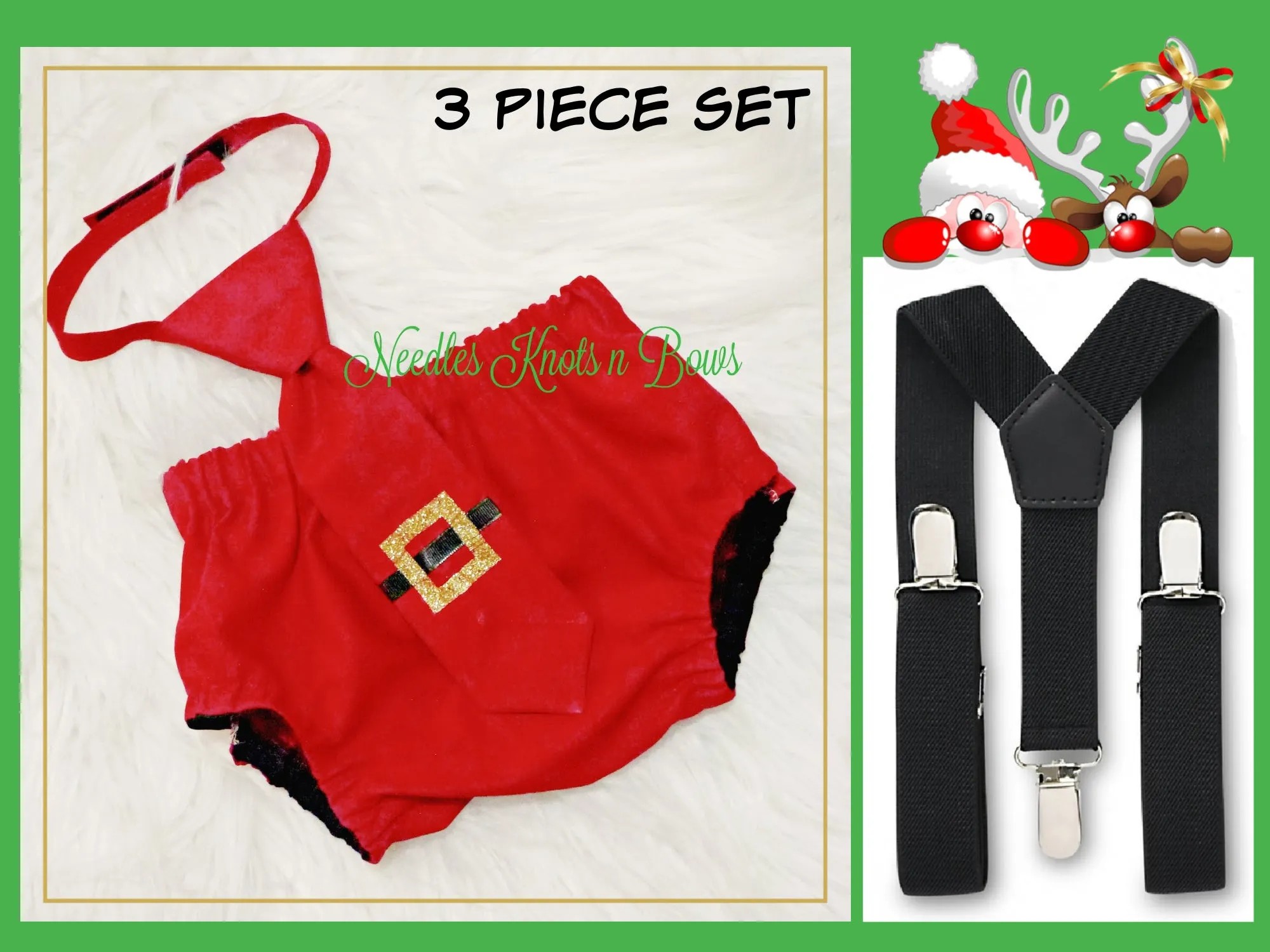 Boys Christmas Cake Smash, Newborn Baby Photo Prop Outfit