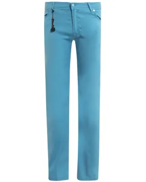 Bright Blue Cotton Blend Lightweight Stretch Chino Pant