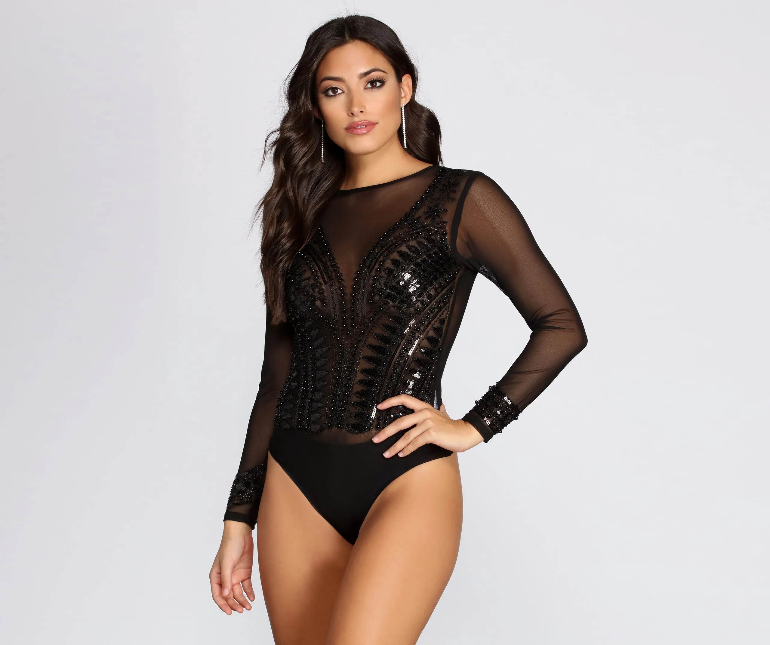 Bring Sexy Back Beaded Bodysuit