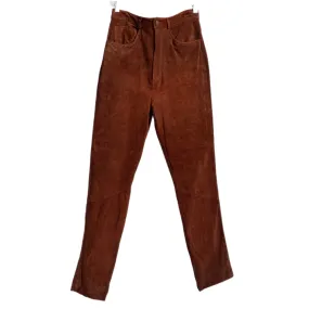 Brown suede high waist pants