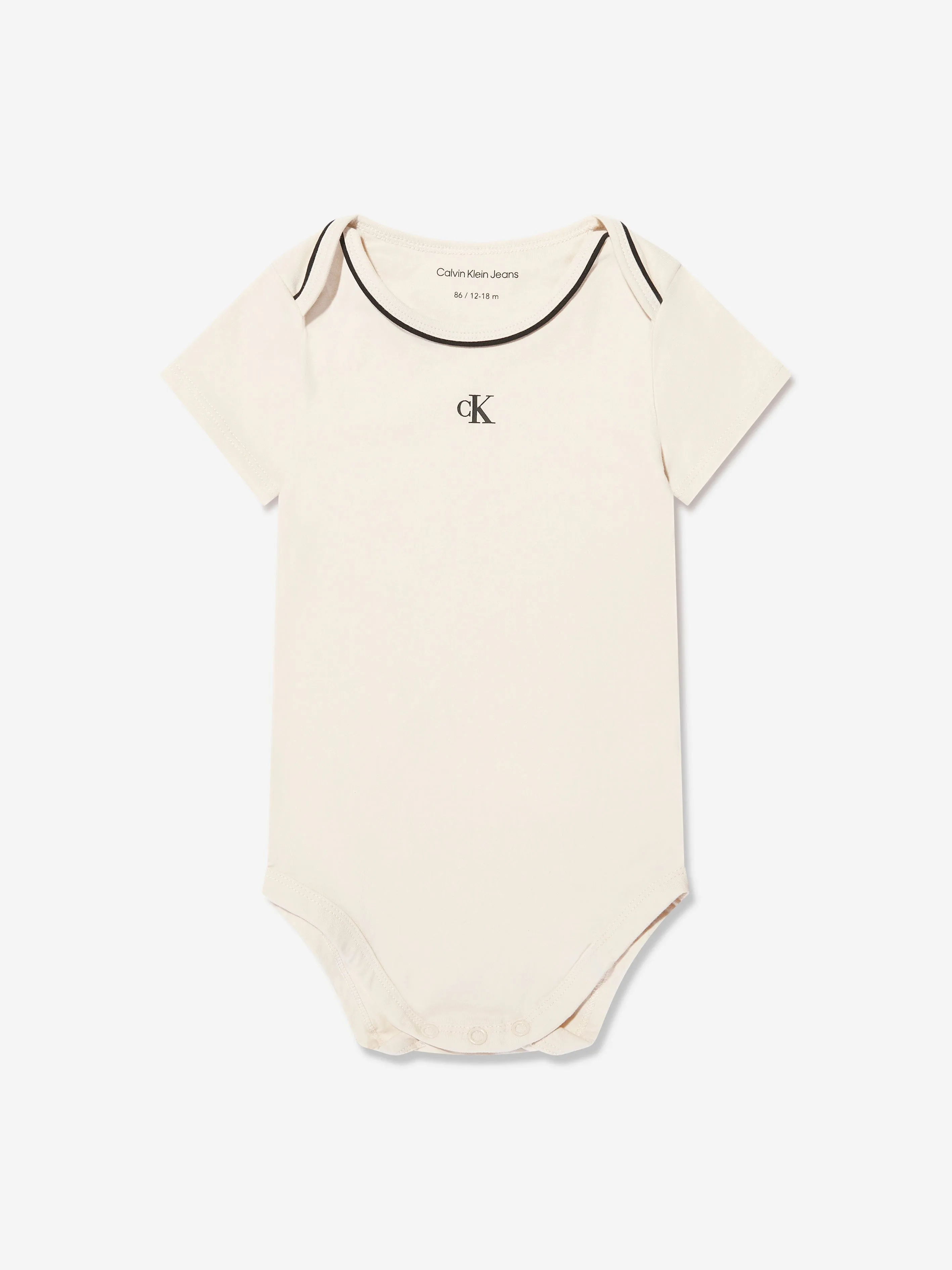 Calvin Klein Baby Monogram Bodysuit And Bib Gift Set in Black