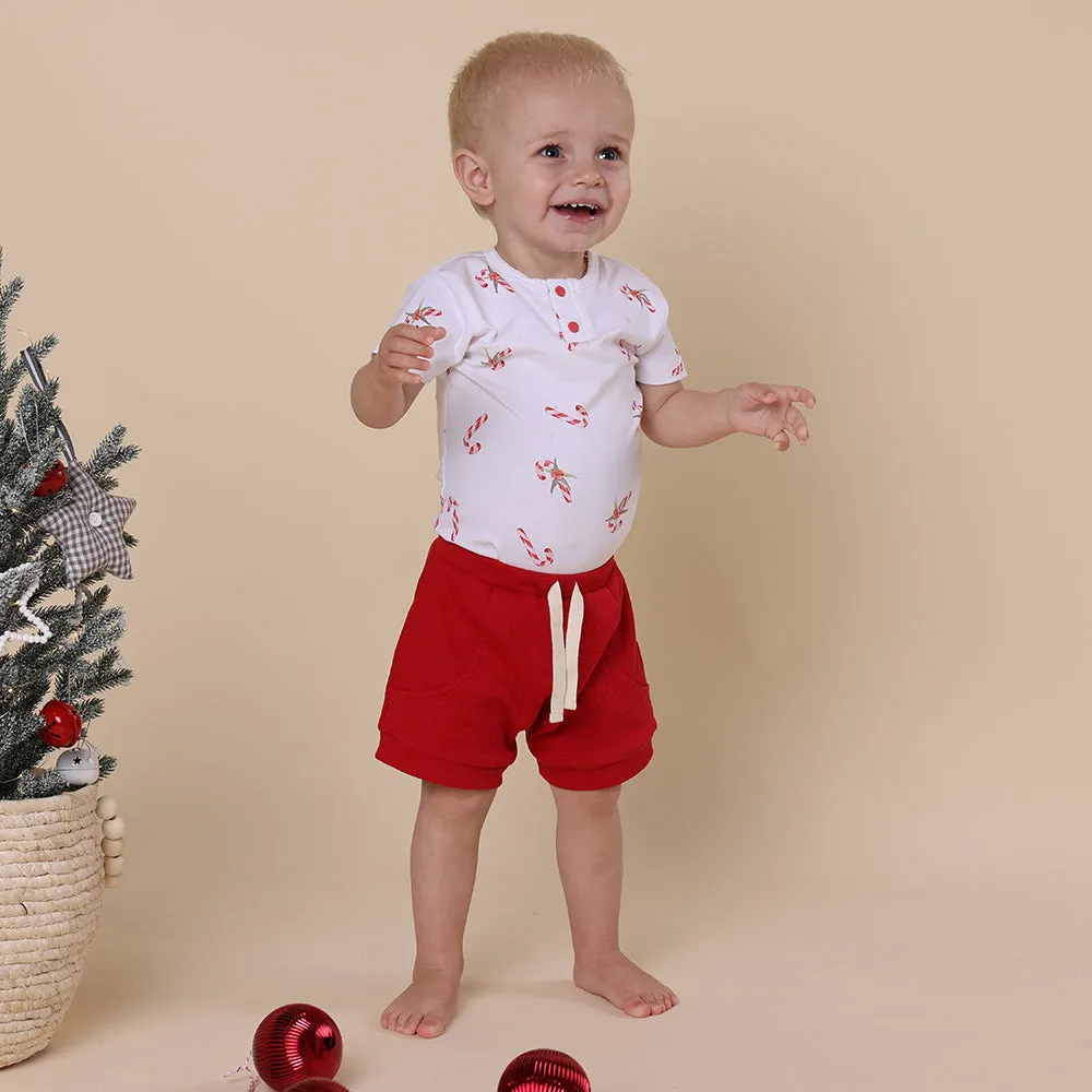 Candy Cane Short Sleeve Organic Bodysuit