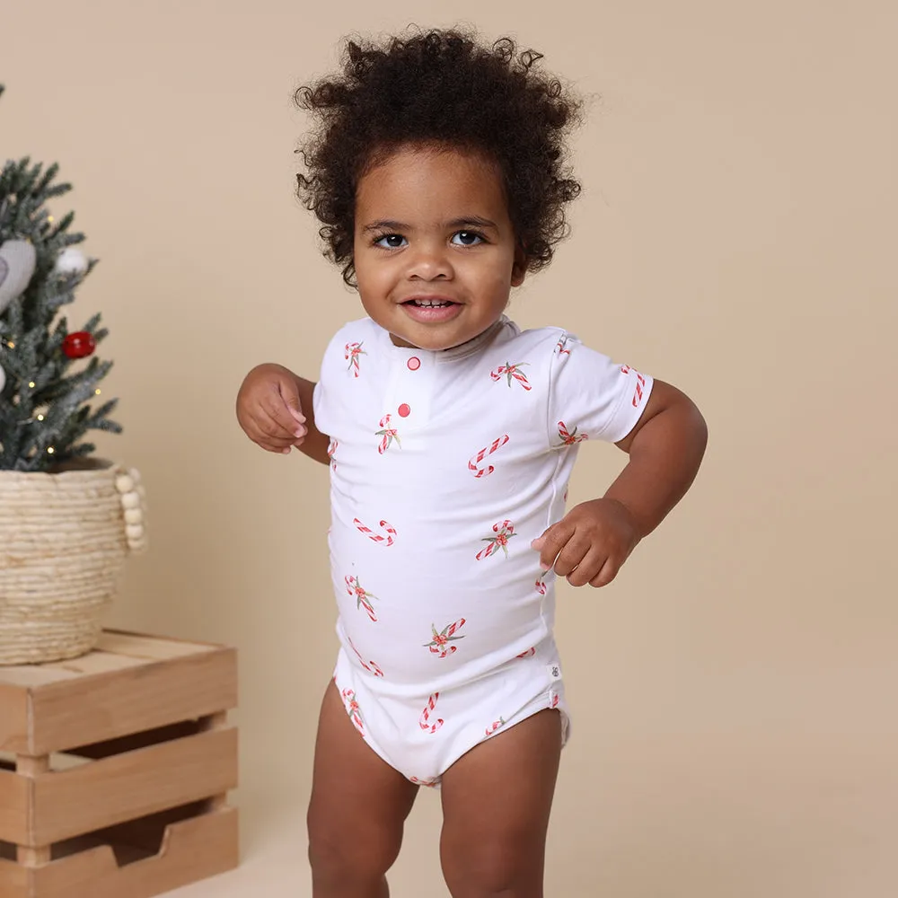 Candy Cane Short Sleeve Organic Bodysuit