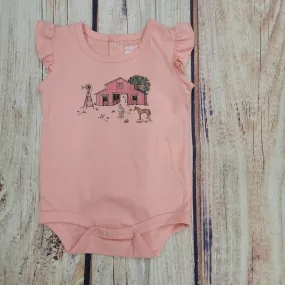 CARHARTT SHORT SLEEVE HORSE FARM BODYSUIT PEACHES N CREAM