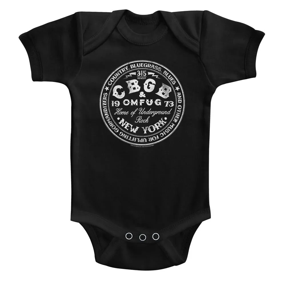 CBGB Infant S/S Bodysuit - CBGBcircle - Solid Black