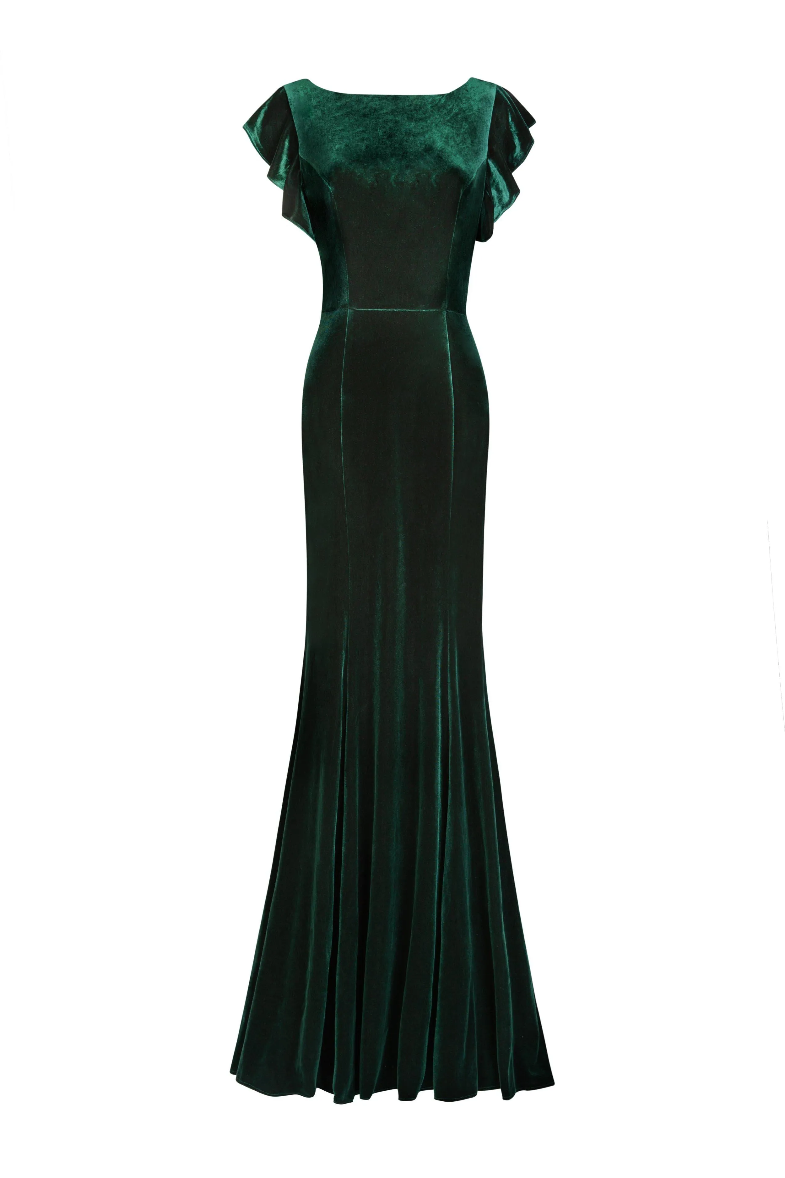 Cecelia Velvet Bridesmaid Dress In Hunter Green