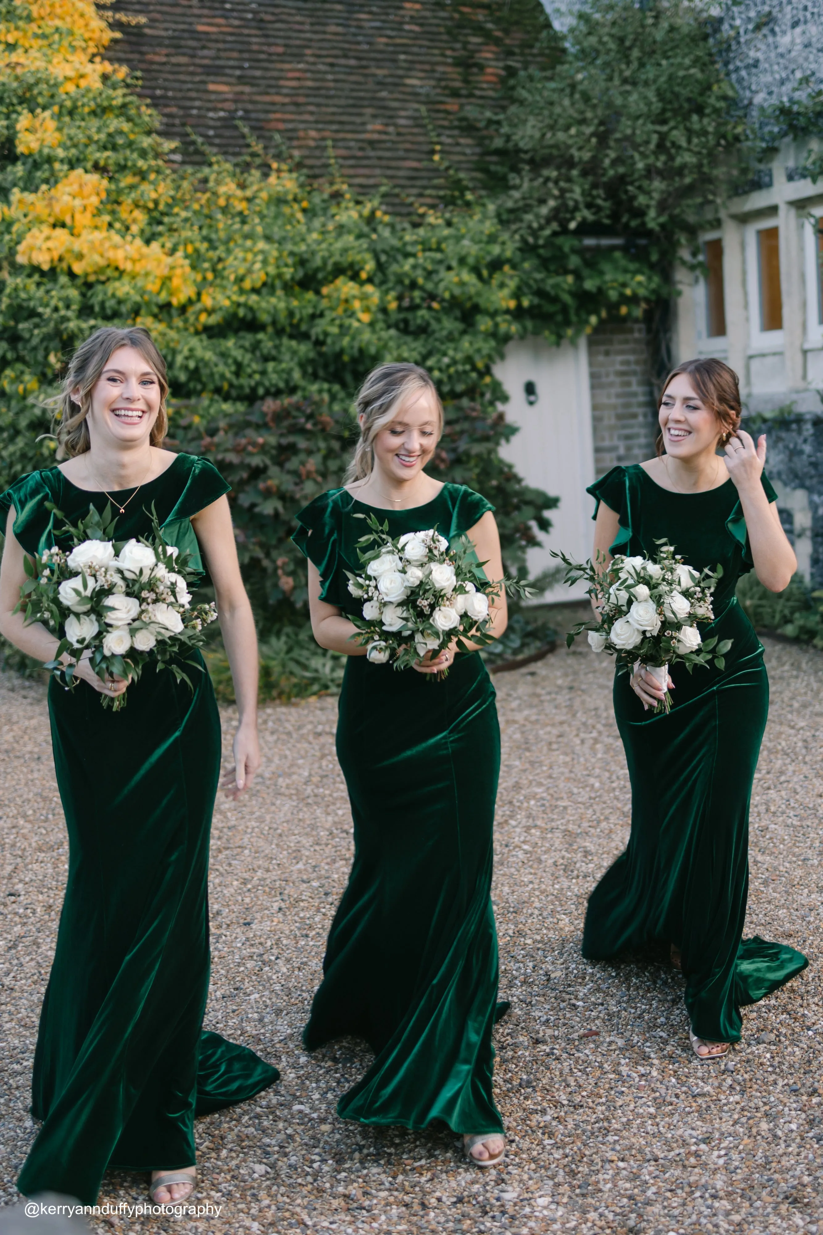 Cecelia Velvet Bridesmaid Dress In Hunter Green