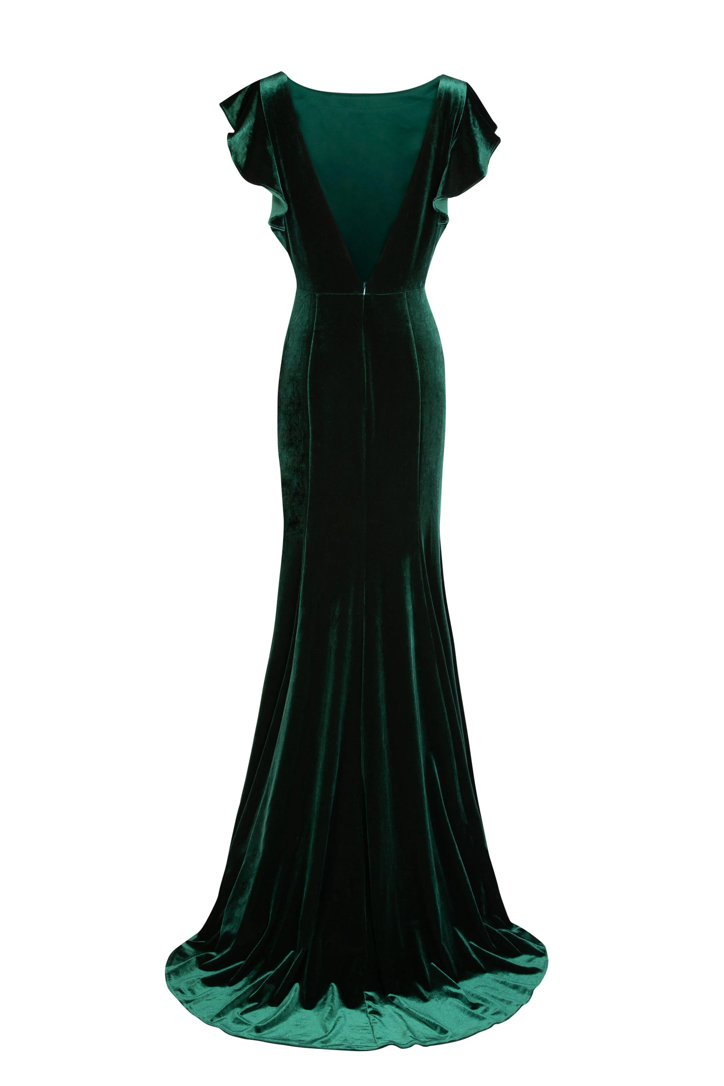 Cecelia Velvet Bridesmaid Dress In Hunter Green