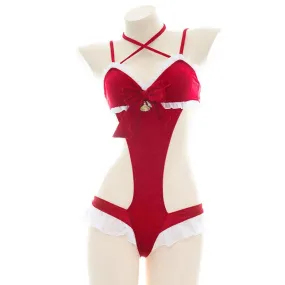 Christmas Bow Bell Bodysuit Lingerie SD00183