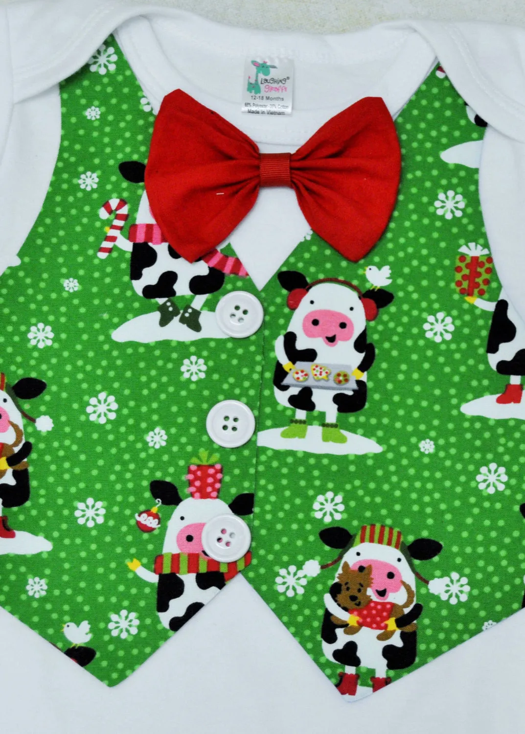 christmas cow shirt, christmas bodysuit, christmas vest, christmas shirt, cow baby vest, holiday vest, first christmas bodysuit, shirt