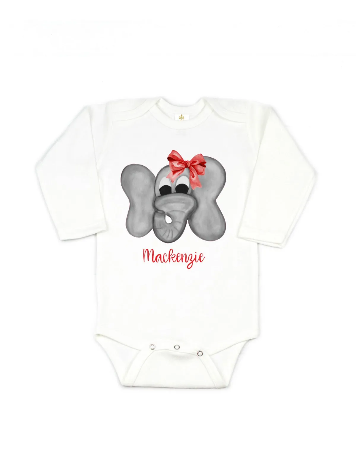 Christmas Elephant Baby Bodysuit