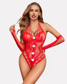 Christmas Fishnet Mesh Bodysuit